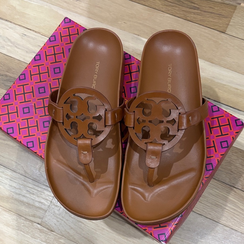 Tory Burch Tan Slide Sandals